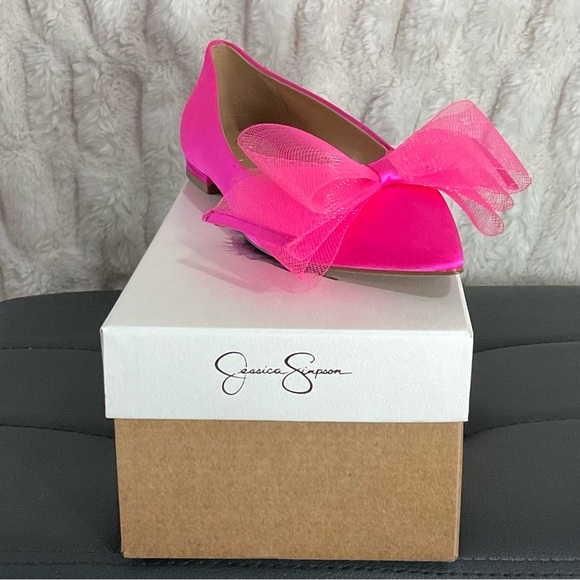 Jessica Simpson Elspeth Women’s Satin Bow Flats - Picture 2 of 7